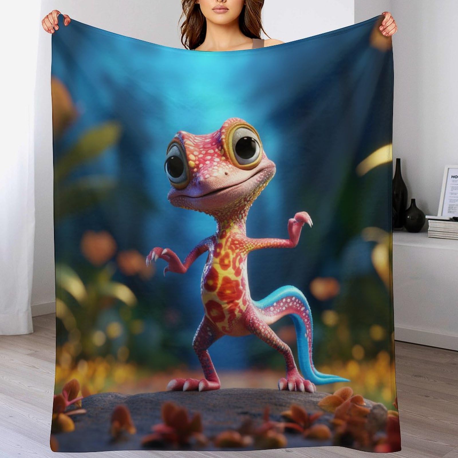 Couverture lézard douce et moelleuse en flannel thermique pour toute la famille