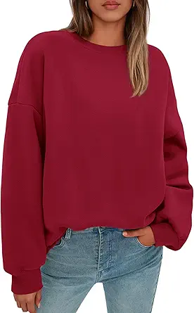 PRETTYGARDEN Sweatshirt for Women Oversized Crewneck Long Sleeve Pullover Fleece Top 2025 Fall Winter Fashion Outfits Clothes