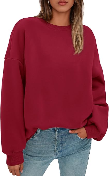 PRETTYGARDEN Sweatshirt for Women Oversized Crewneck Long Sleeve Pullover Fleece Top 2025 Fall Winter Fashion Outfits Clothes