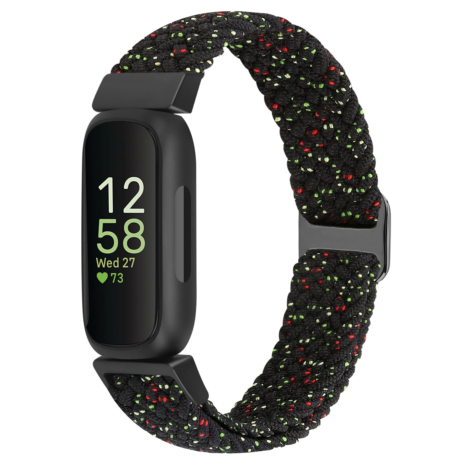 KIBDSNG Adjustable Braided Watch Strap Compatible with Fitbit Inspire 3/Inspire 2/Inspire HR/Inspire/Ace 3/Ace 2, Nylon Elastic Sport Loop Replacement Wristband for Women Men