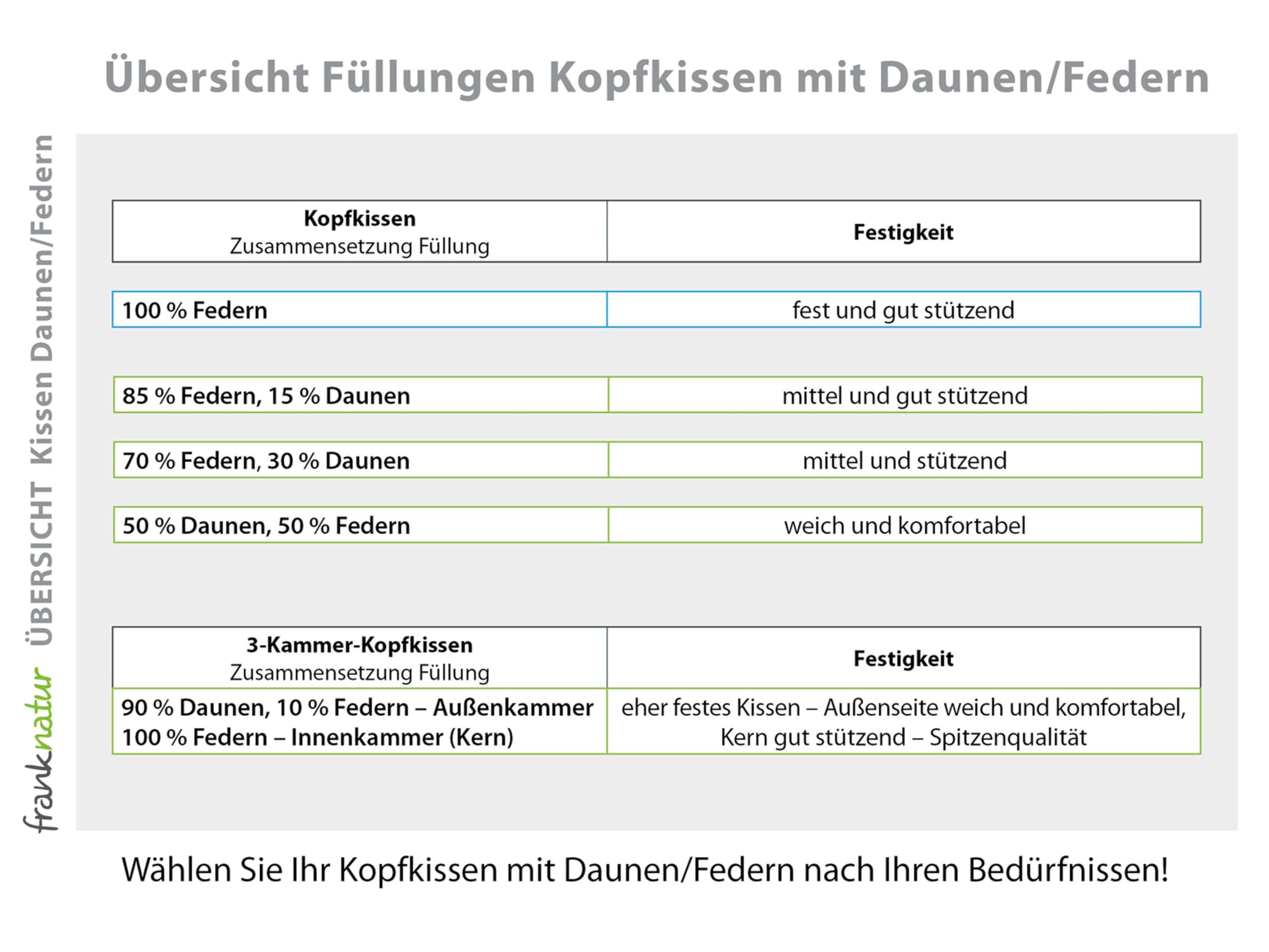 franknatur - 2X Kopfkissen 80x80 100% Gänsefedern Kissen Claudia