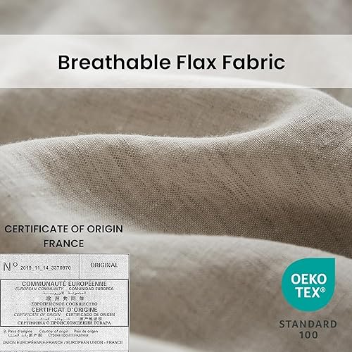 Miniatura 5 de Simple&Opulence 100% Linen Euro Sham Covers with Ruffle, 26x26 Inch Pillow Covers Set of 2, Euro Pillow Shams for Bed Couch French Home Decor Luxury