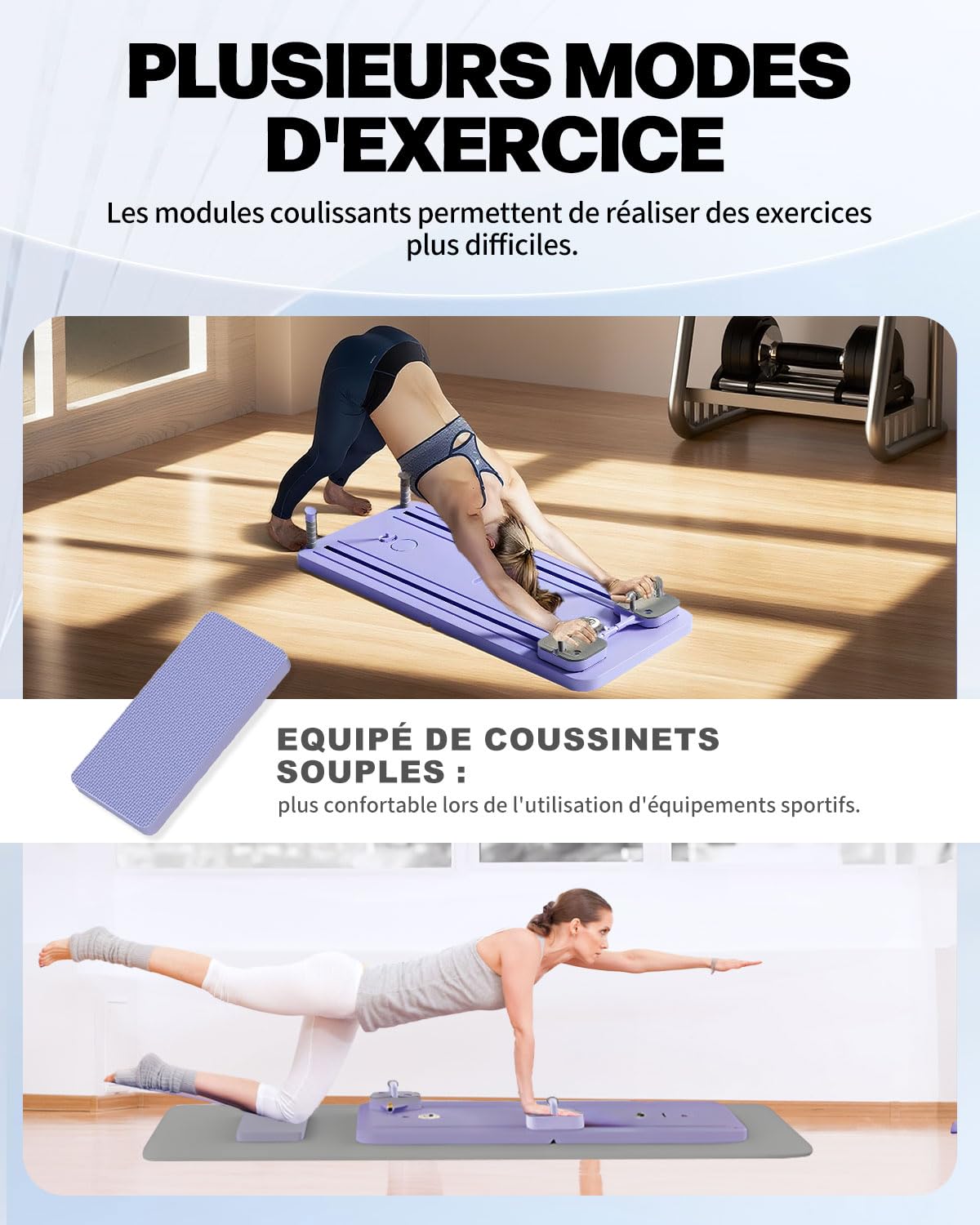 Tabla Pilates Multifuncional, Pilates Reformer Pieghevole con Timer LED Aggiornato e Funzione di Rimbalzo Automatico,Professionale Maquina Pilates para Casa