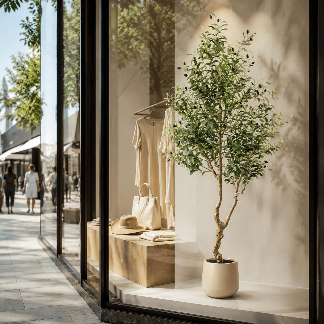 Árbol de olivo artificial con maceta, 180 cm, planta artificial grande, como real, exuberante, plantas artificiales, olivo, decoración para salón, dormitorio, oficina