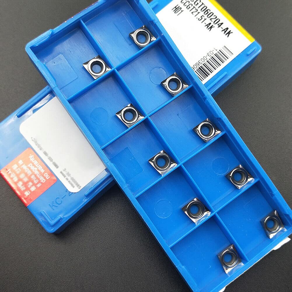 Lame Per Taglio Metallo CCGT060204 - 10 Pezzi In Carburo Per Alluminio E Rame