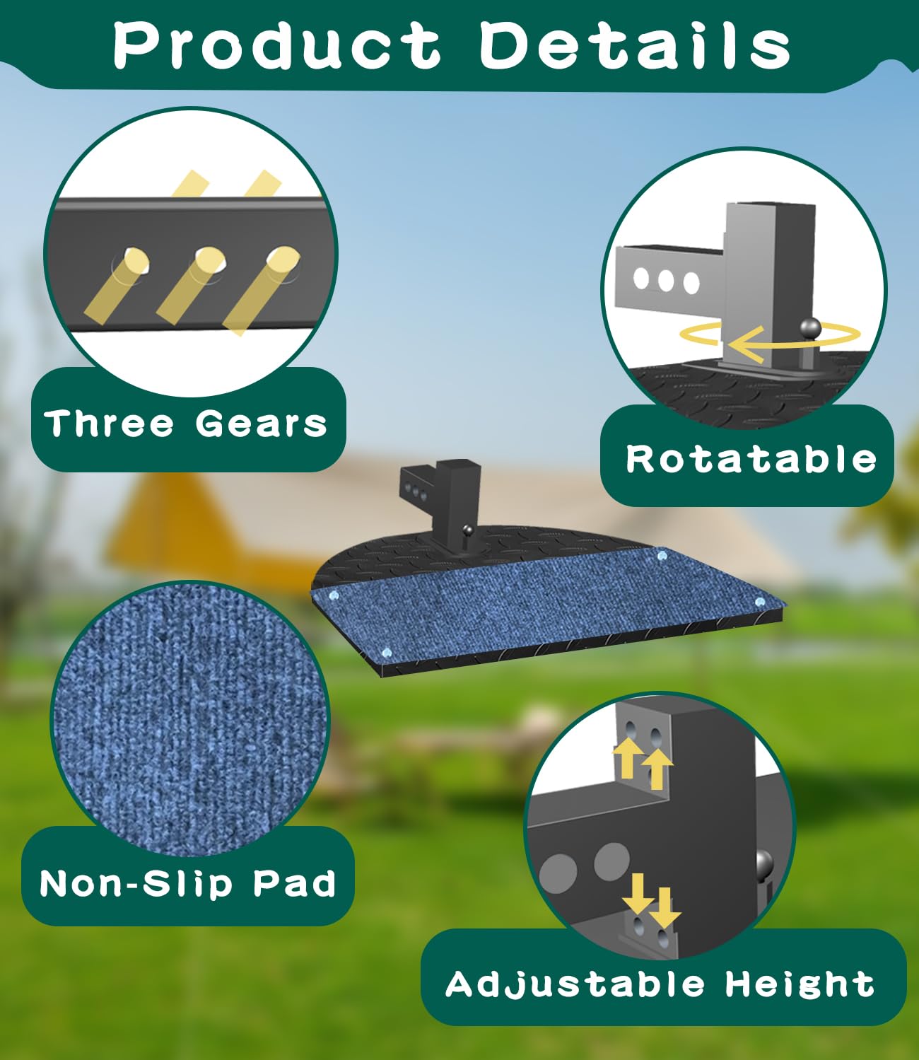 Pet Car Twistep Hitch Steps Portable Ramps with Double Nonslip Surface