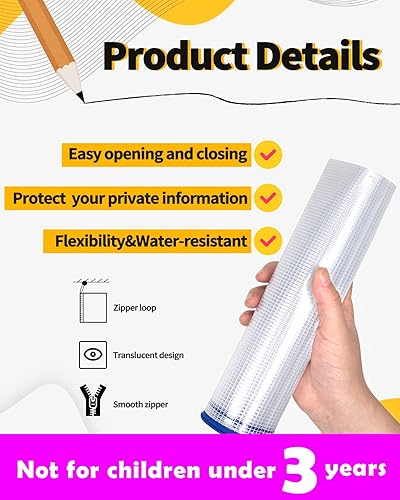 Miniatura 3 de Bolsa de plástico Sunee con cierre zipper, de malla, paquete de 24, 6 colores, 9 x 13 pulgadas, resistente al agua, para suministros de oficina,