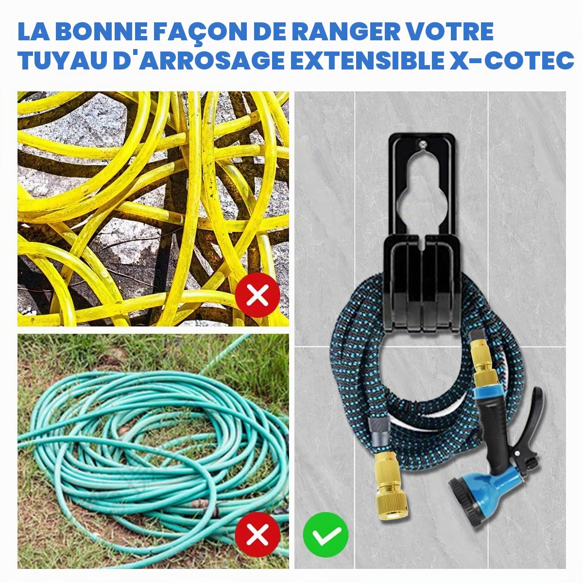 Tuyau Arrosage Extensible 15m, Tuyaux d'Arrosage Flexible avec 1/2" et 3/4" Adaptateurs, 10 Modes d'Arrosage, Matériel d'Arrosage pour Jardin, pour Jardin, Arrosage, Nettoyage