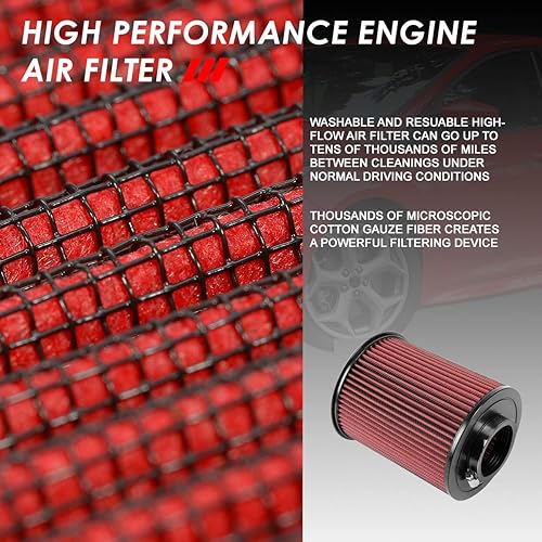 Miniatura 9 de DNA Motoring AFPN-140-RD Filtro de aire de panel lavable con aire limpio compatible con F-15009-16 F-250 F-35009-15 F-45009-15 F-550 SD  07-17