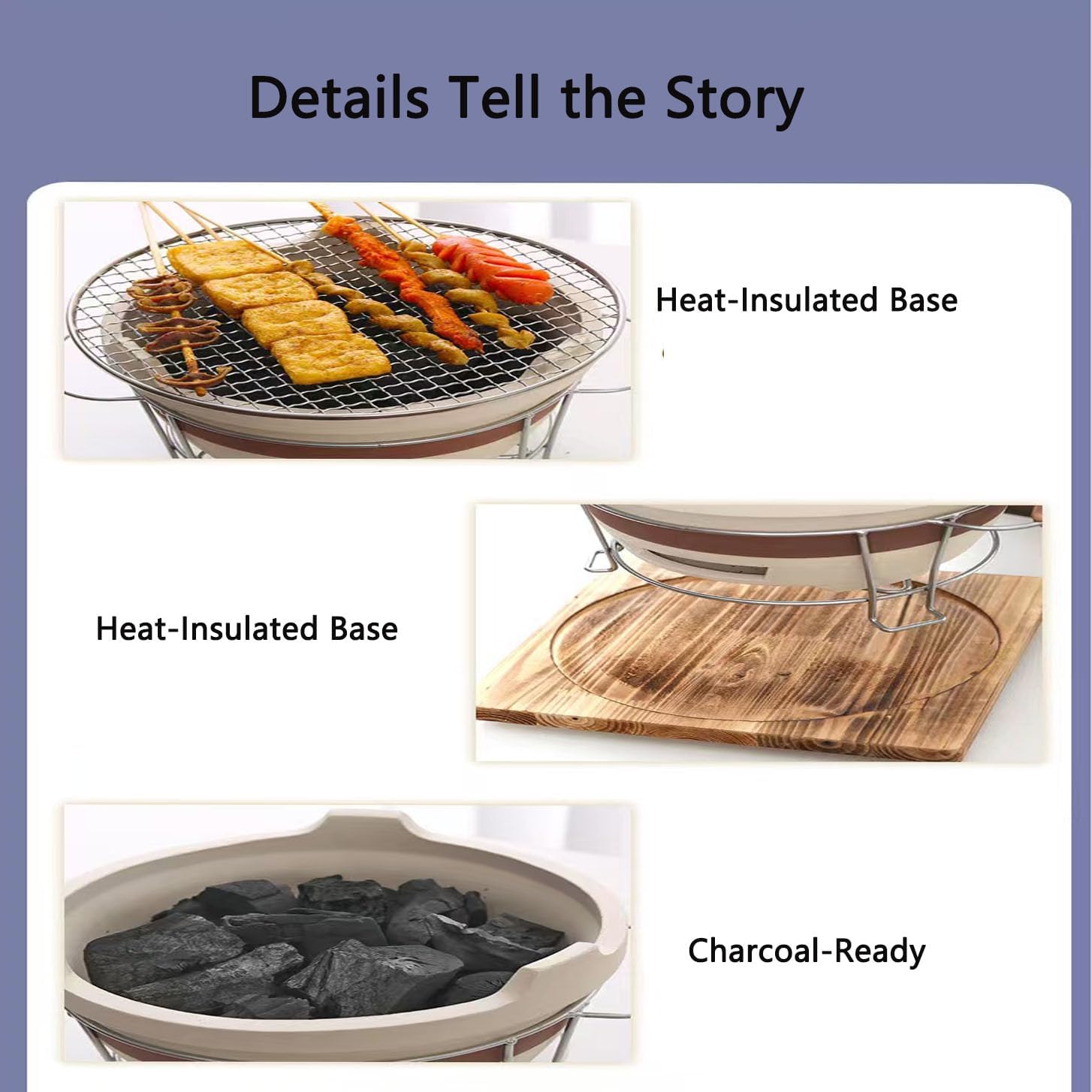 Vintage Home Charcoal Stove with Retro Clay Pot