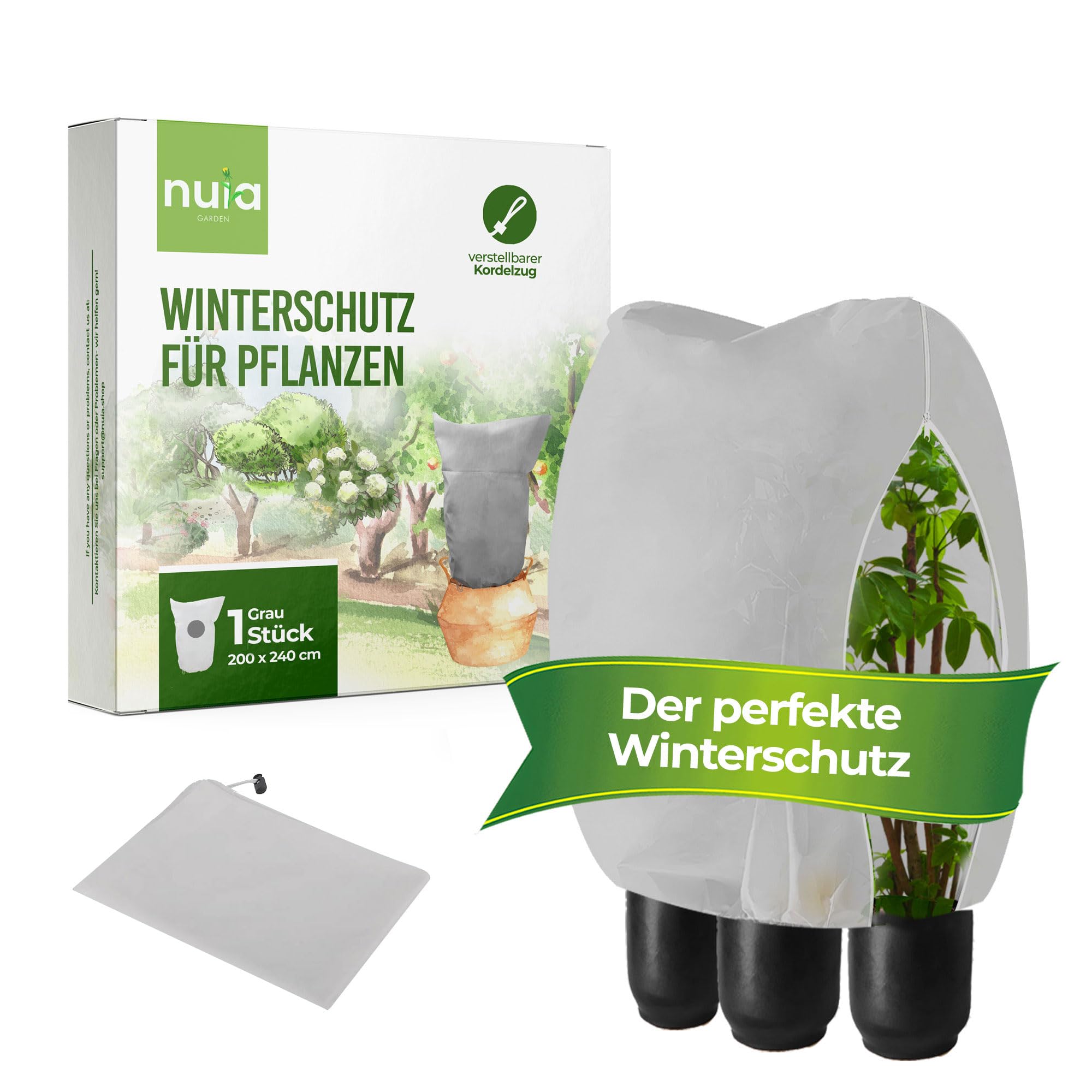 nuia Pflanzen Winterschutz RIESIG auen, 240x200cm 70g/m Winterschutz FR  Kbelpflanzen, reifest, Frostschutz Winterflies, Pflanzenschutz Winter fr  Palmen & Olivenbaum : Amazon.de: Garten