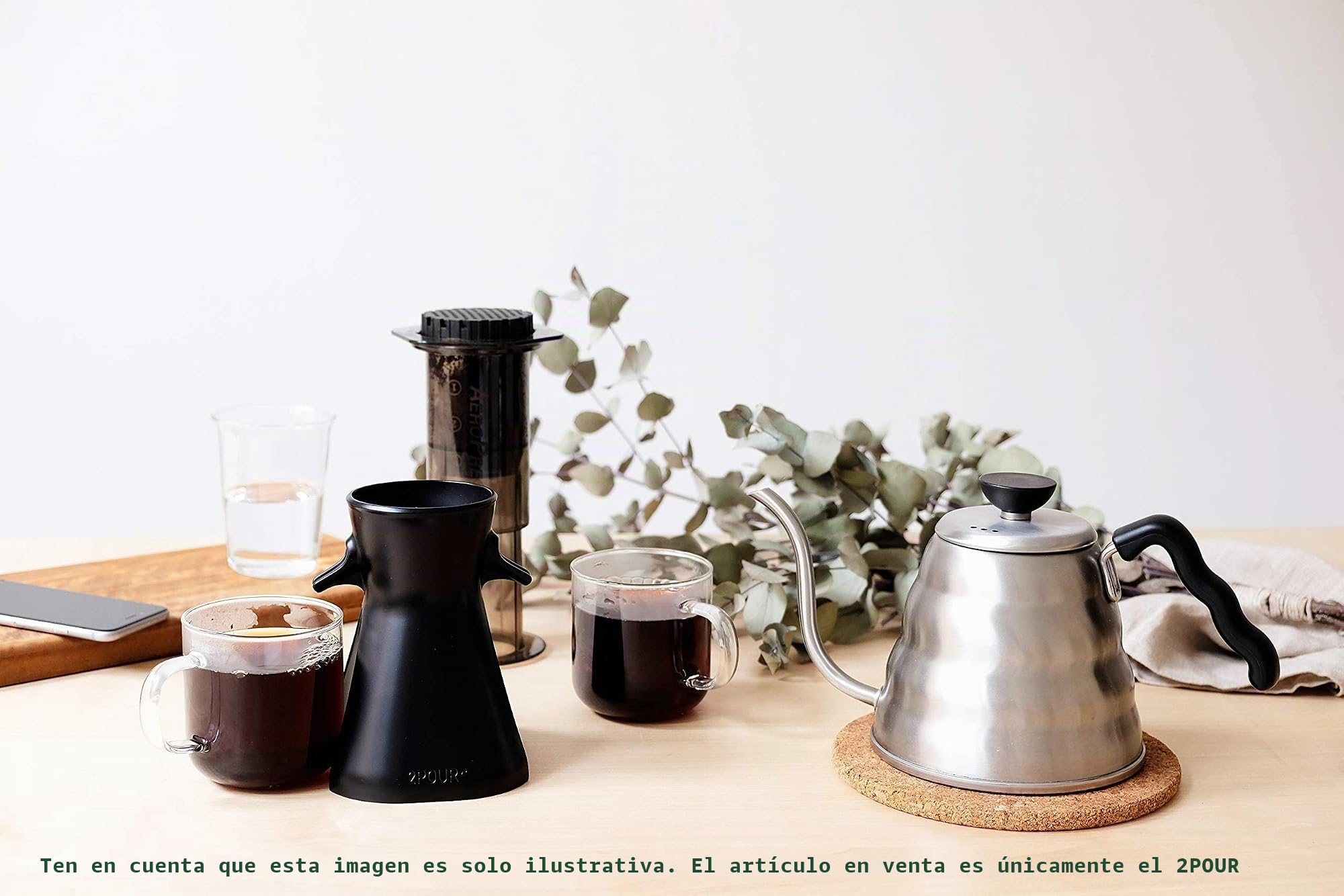 El nuevo accesorio de doble prensa para la cafetera Aeropress®, cafetera Delter o Pourover (negro)
