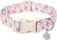 Vista 14 de DOGWONG Collar de algodón y cáñamo para perros, collar rosado resistente ajustable de tela natural suave para mascotas, lindo collar de boda