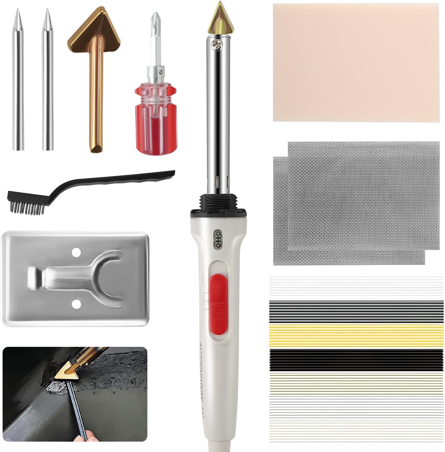 100W Soudage Plastique, 2 en 1 Réparation Plastique, Kit Reparation