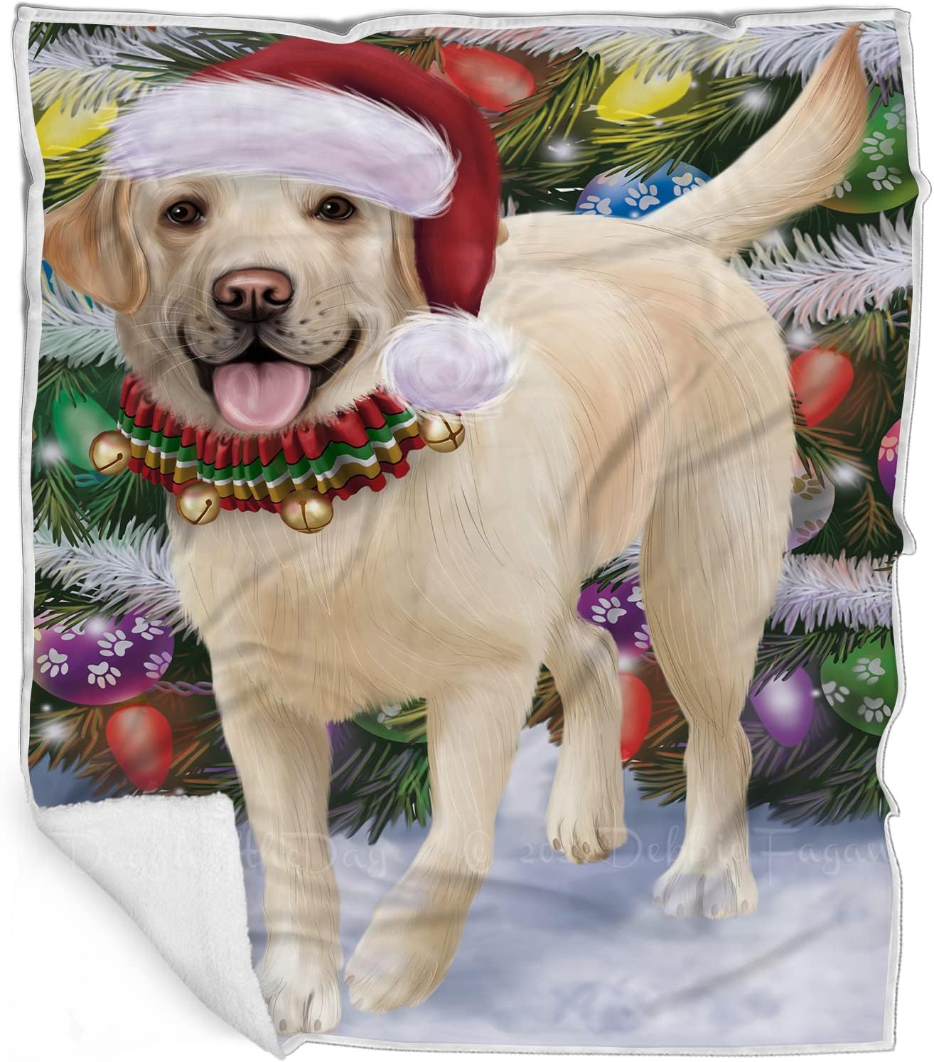 Labrador Retriever Dog Blanket - Trotting in The Snow - Super Soft & Warm Pet Theme for Sofa or Bed, Warm Fleece, Sherpa or Woven Material, BLNKT68296 (50x60 Woven)