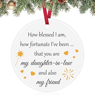 Future Daughter in Law from Mother Christmas Ornament Ceramic Ornament Daughter in Law Gifts from Mother-in-Law Wedding Gift for Daughte-in-Law Engagement Birthday Decor Ornaments