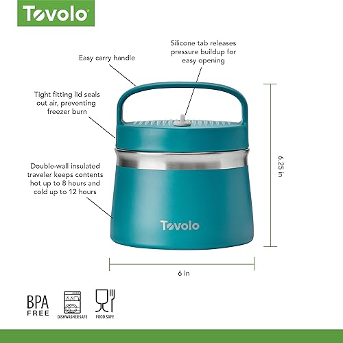 Miniatura 6 de Tovolo Insulated Food Container for Hot and Cold Food 1 Quart Stainless Steel Thermos with Spill Proof Lid, Double Wall Vacuum Insulated Travel Jar,