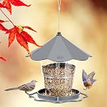 Hanizi Wild Oiseaux pour l'extérieur, Oiseau suspendu Proof d'écureuil, Oie d'extérieur Graines d'oiseaux sauvages, Décoration de cour de jardin (Grey)