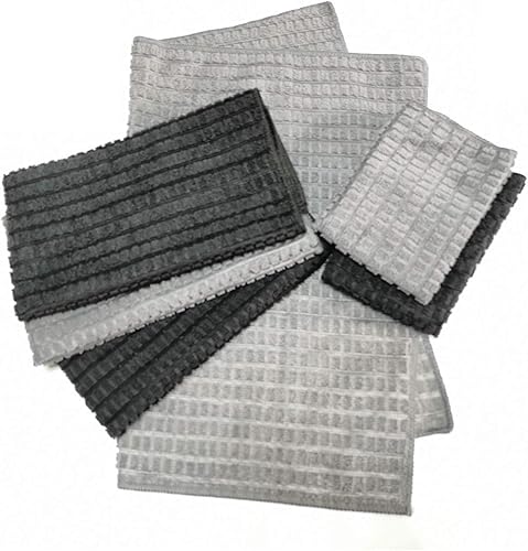 Miniatura 3 de Yamfurga - Juego de 6 paños y toallas de cocina de microfibra, dos paños con malla lateral de 12 x 12 pulgadas, cuatro paños de cocina de 16 x 19