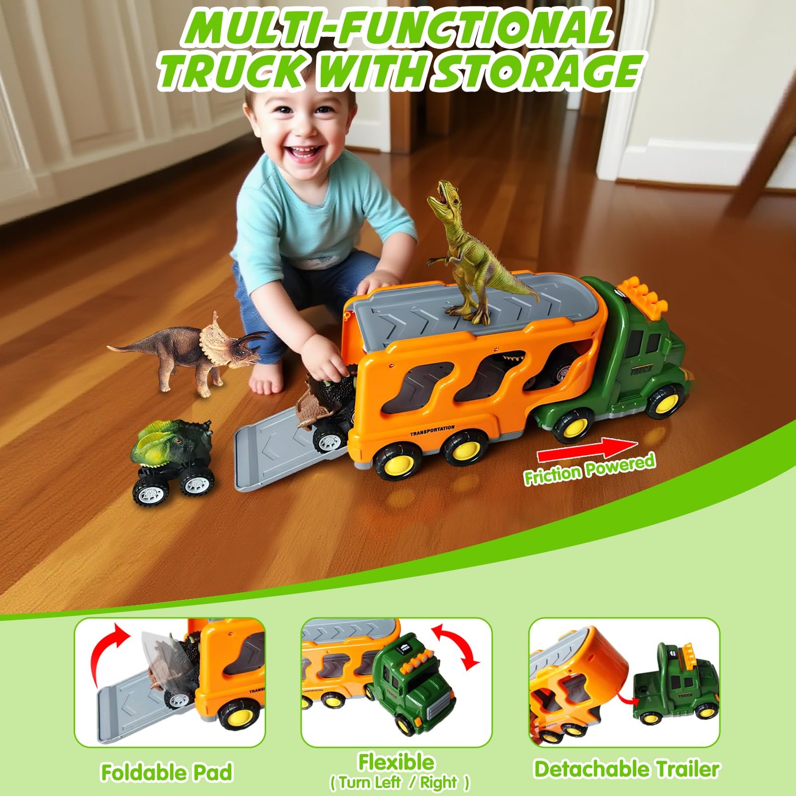 Dino Trucks & Figures - Dinosaur Toys for Kids -4