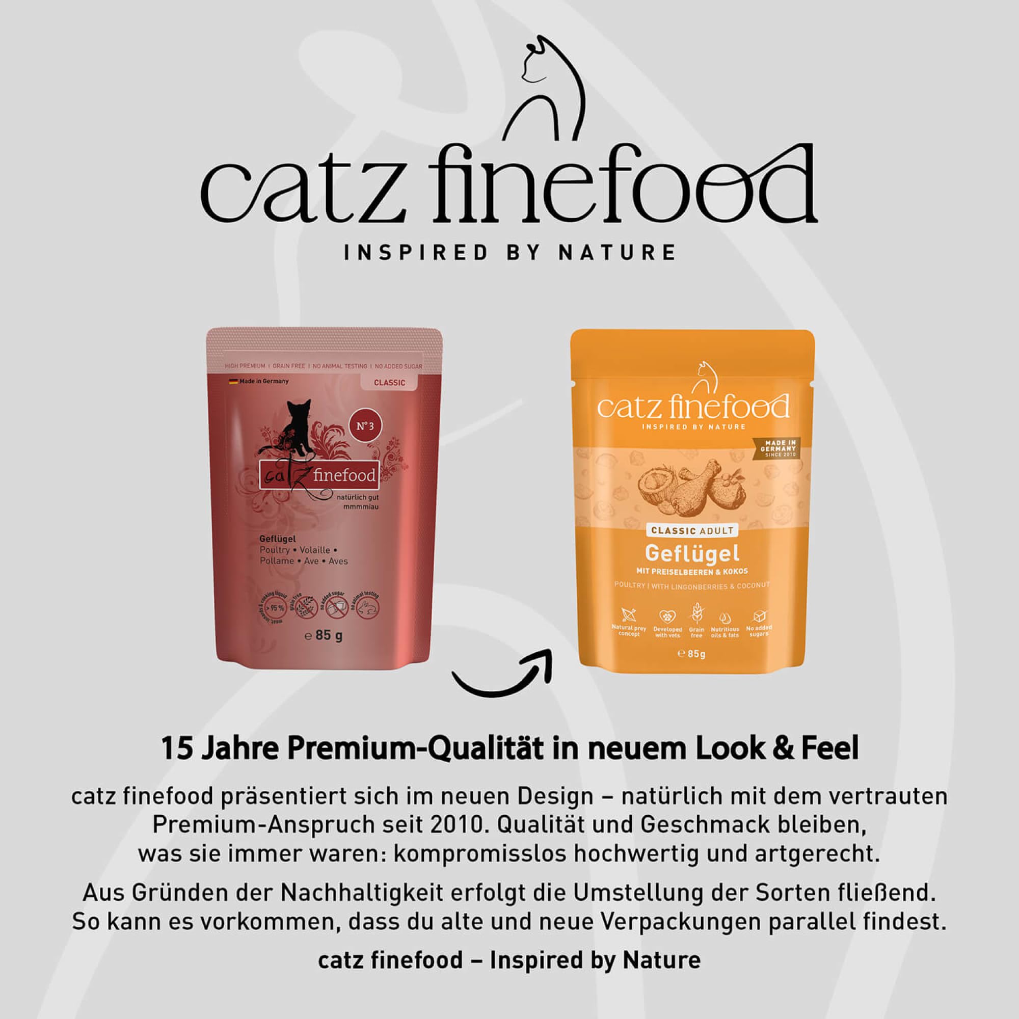 catz finefood N° 3 - Nourriture Humide pour Chats - Nourriture Fine - sans céréales ni Sucre - Haute teneur en Viande - 24 sachets de 85 g