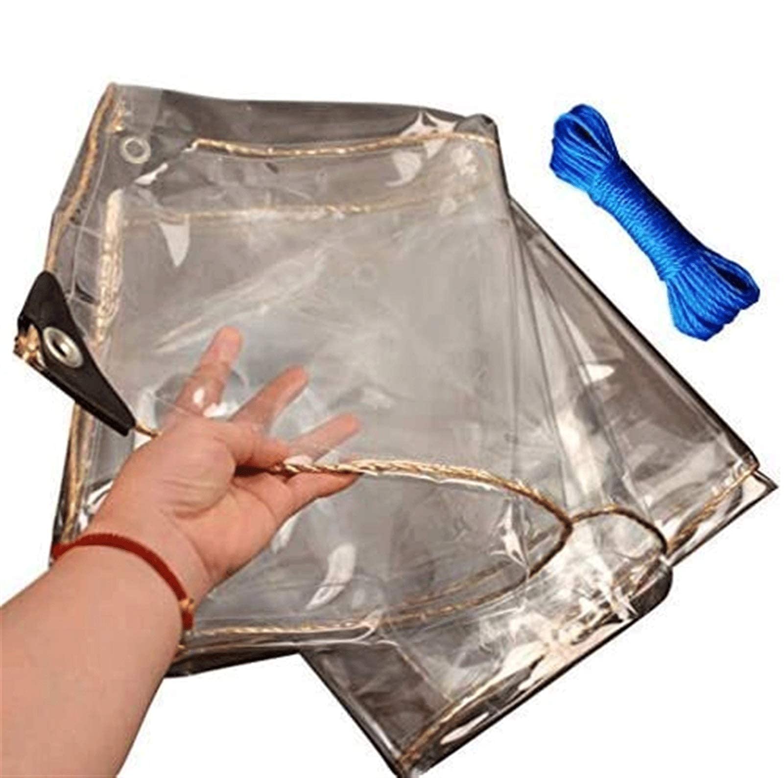 Lona de PVC de vidrio suave de alta resistencia con ojales y acabado transparente