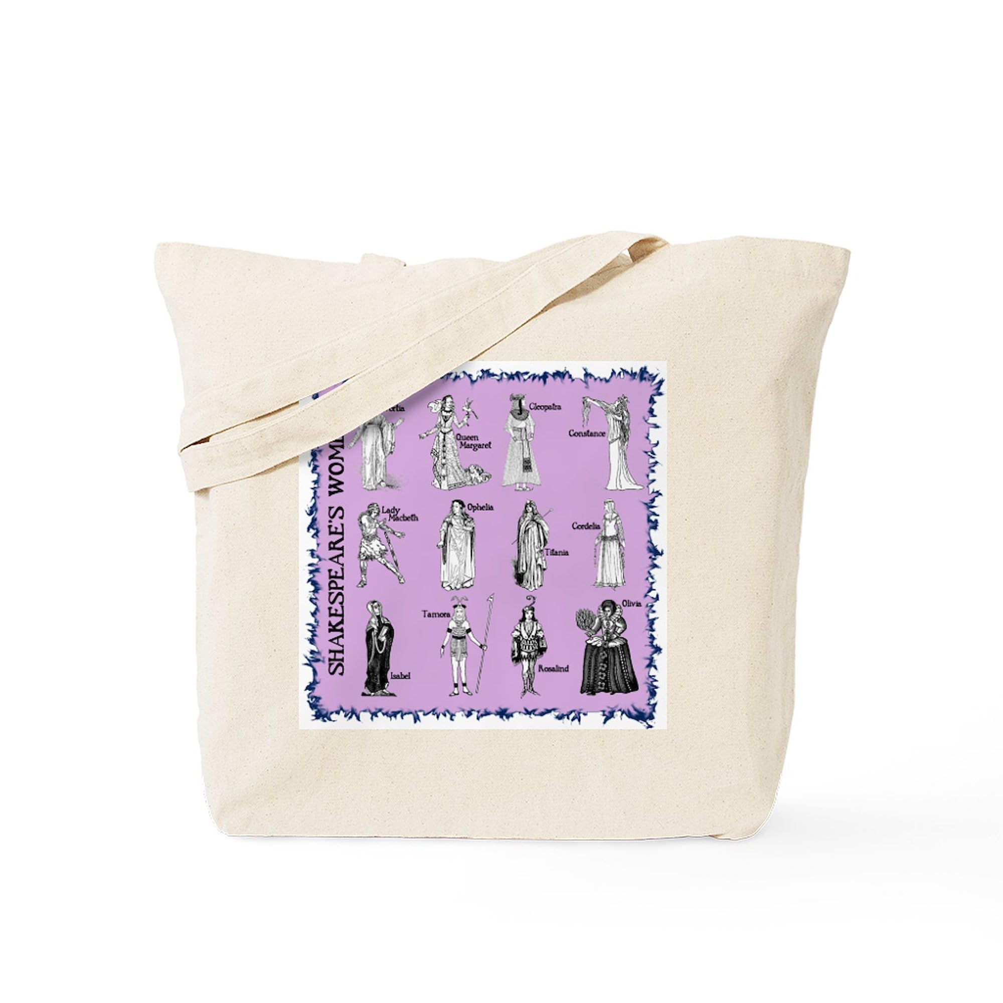 CafePress Shakespeare'S Women Square Natural Canvas Tote Bag, Reusable Shopping Bag