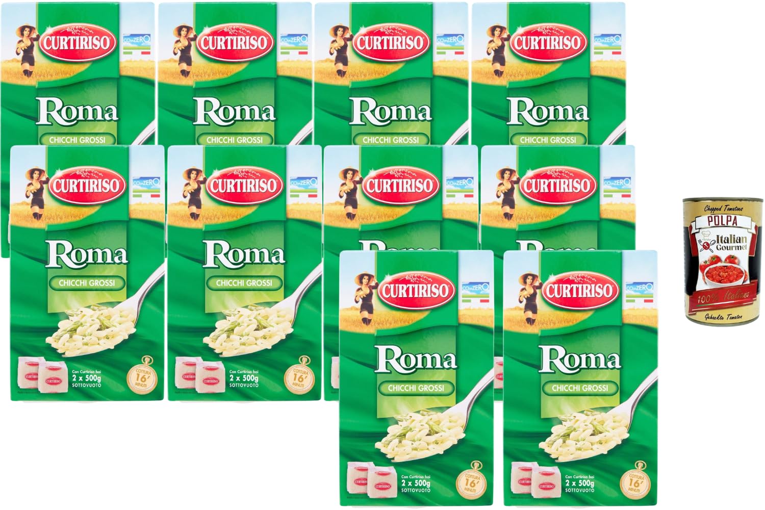 Italian Gourmet Roma-Reis Großkorn 10x1kg 10kg mit Polpa Großpackung