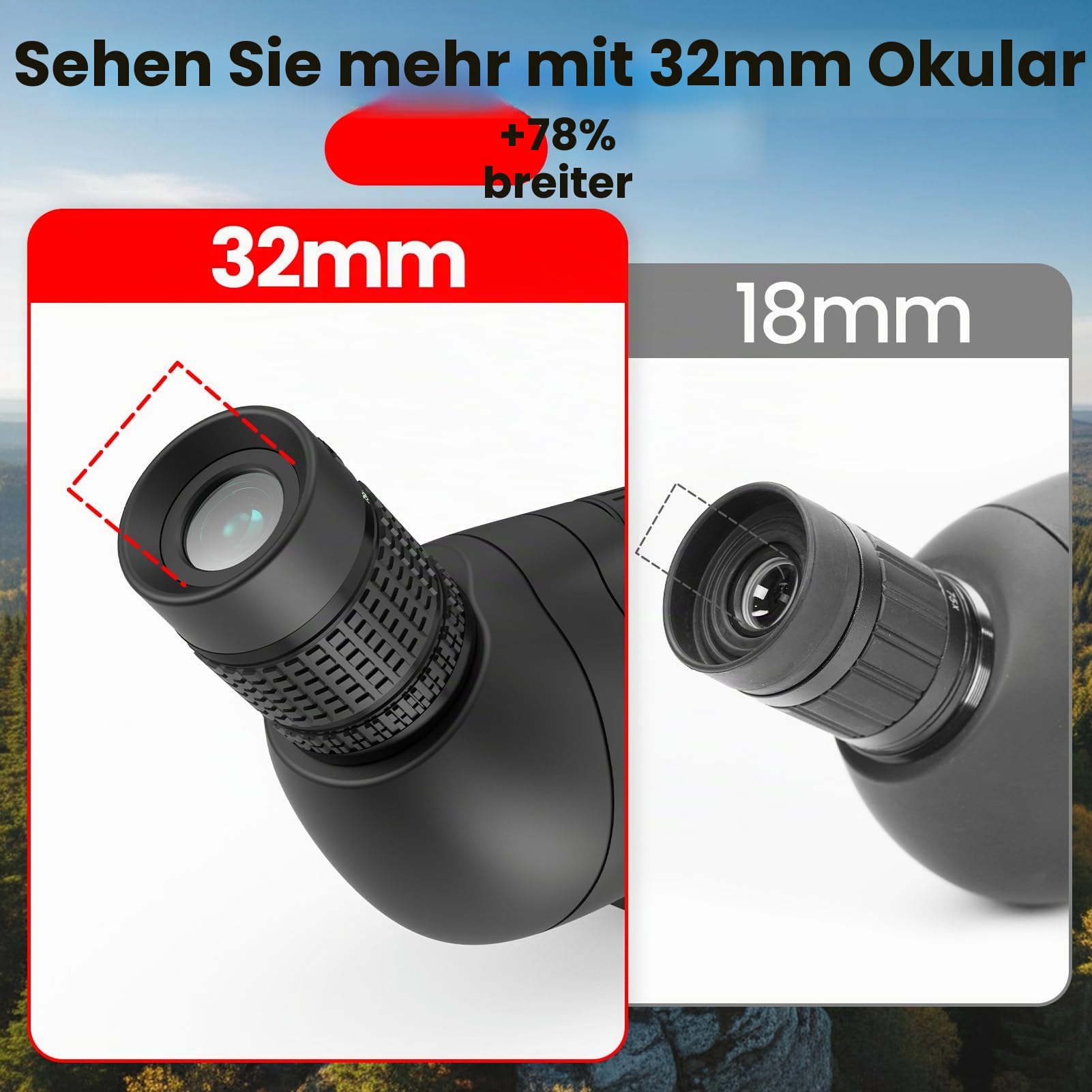 Gosky Flagship 25–75 x 80 cm Spektiv – Spektiv mit Stativ, Tragetasche und Schnell-Telefonhalterung, BAK4 wasserdichtes Spotterfernrohr für Vogelbeobachtung, Zielschießen, verbesserte Version