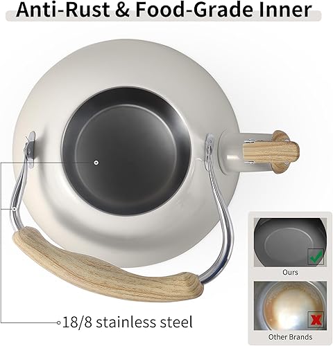 Miniatura 4 de LONFFERY Hervidor de té, hervidor de té silbante de 3.2 cuartos de galón, hervidor de té para estufa, tetera de acero inoxidable de grado