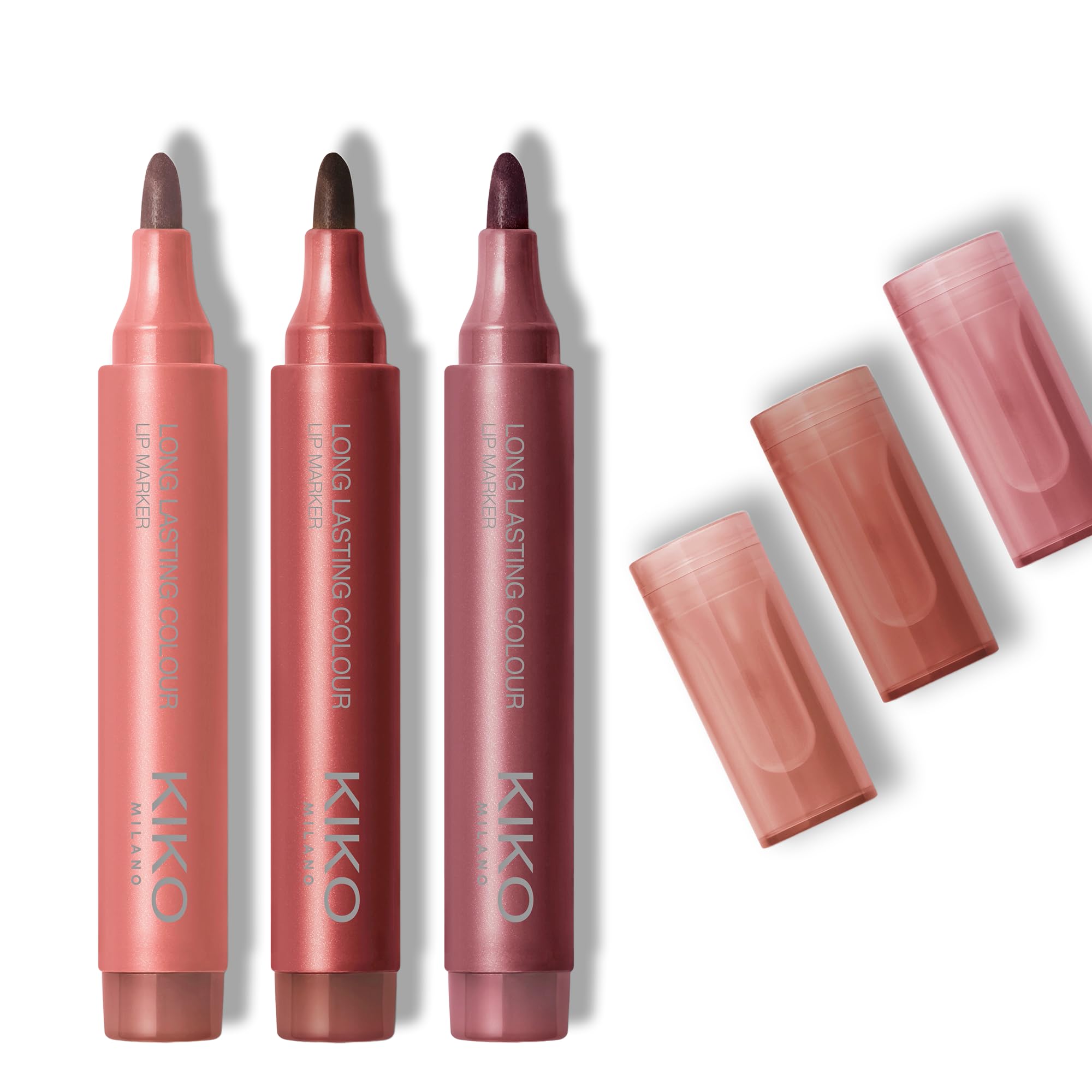 KIKO Milano Long Wear Lip Markers Set | No Transfer, Natural Tattoo Effect | Shades 107, 109, 111