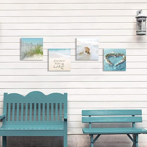 Miniatura 4 de TAR TAR STUDIO Lienzo decorativo para pared de escena de playa: paisaje costero, pintura de paisaje marino, obra de arte para sala de estar (12 x 12