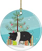 Vista 118 de Caroline's Treasures Bactrian Camel Adorno de cerámica de Navidad, decoración colgante de árbol de Navidad verde azulado para el hogar, vacaciones