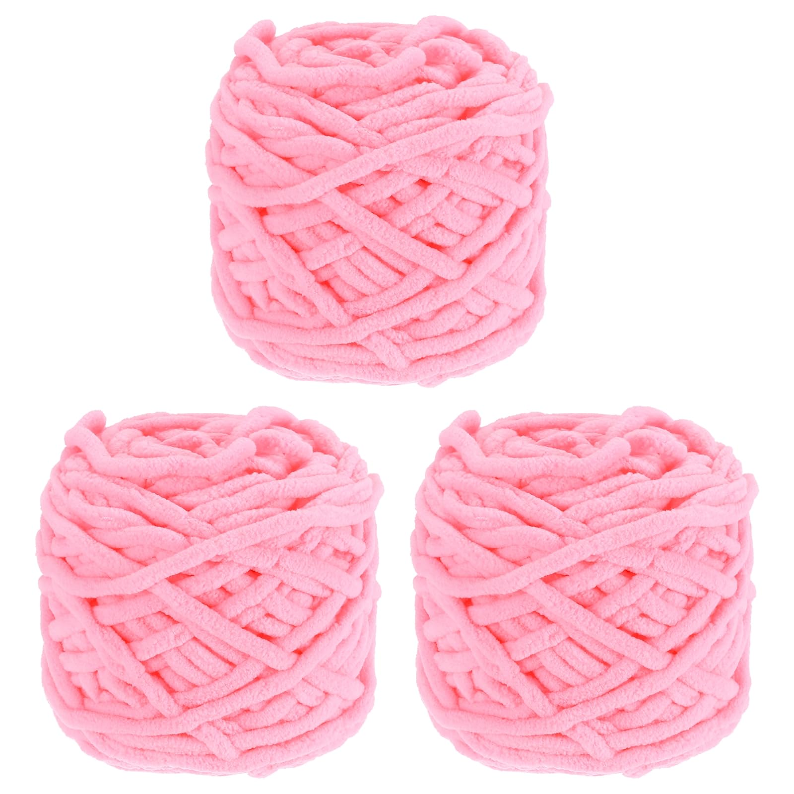 Hilo de felpilla rosa para manta y ganchillo suave de 49 yardas