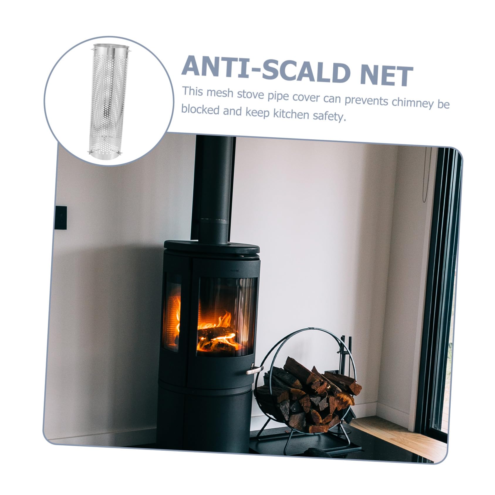 NOLITOY Protector para de Acero Inoxidable Malla Antiescaldaduras Resistente al Calor para Tubo de Estufa Fácil de Instalar Seguridad Cocina