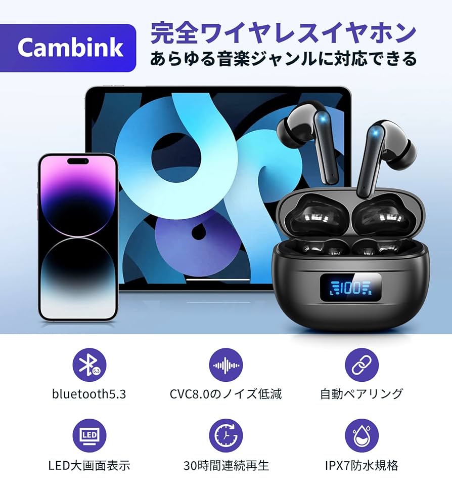 Amazon.co.jp: 【2023 新開発 Bluetooth5.3 瞬時接続】bluetooth