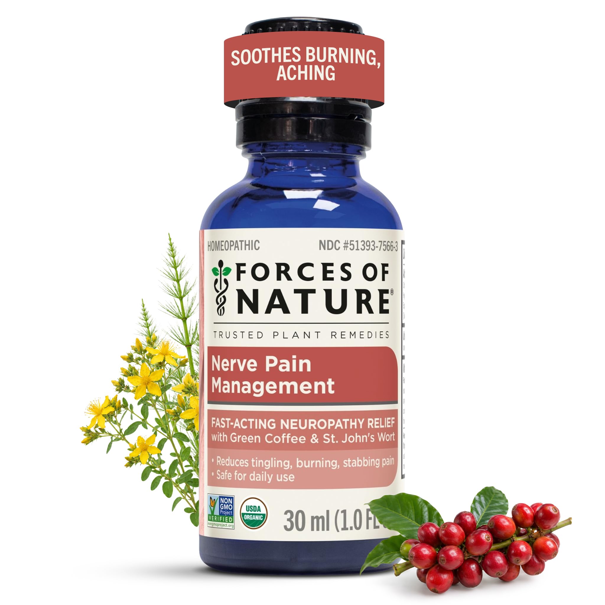 Forces of Nature Nerve Pain Management, Organic Topical Relief for Neuropathy & Nerve Discomfort, Homeopathic Medicine Supports Relief from Shooting Pains for Back, Hands, Legs and Feet, .37 fl oz — Amazon image 11