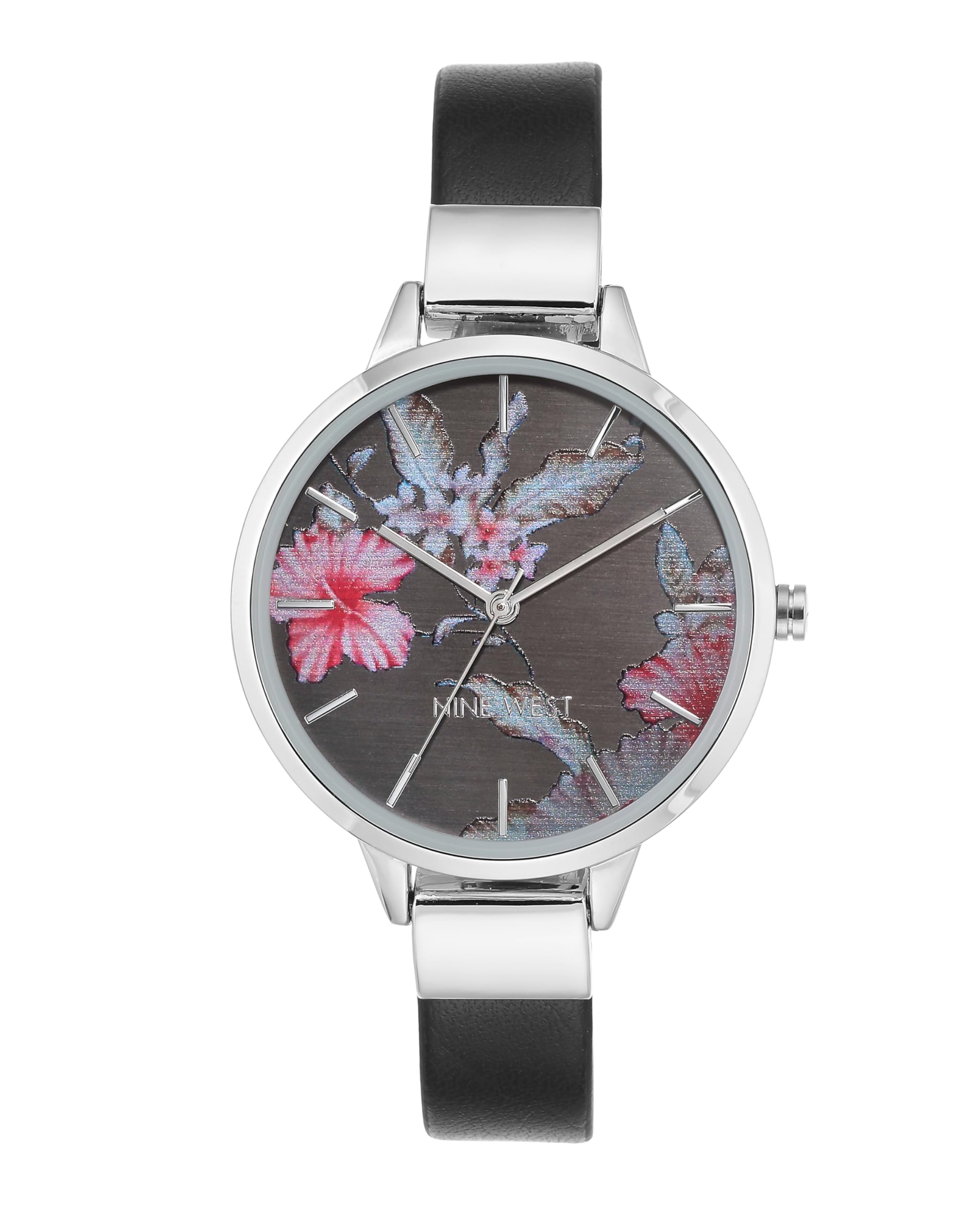 NINE WEST Women's Floral Dial Strap Watch