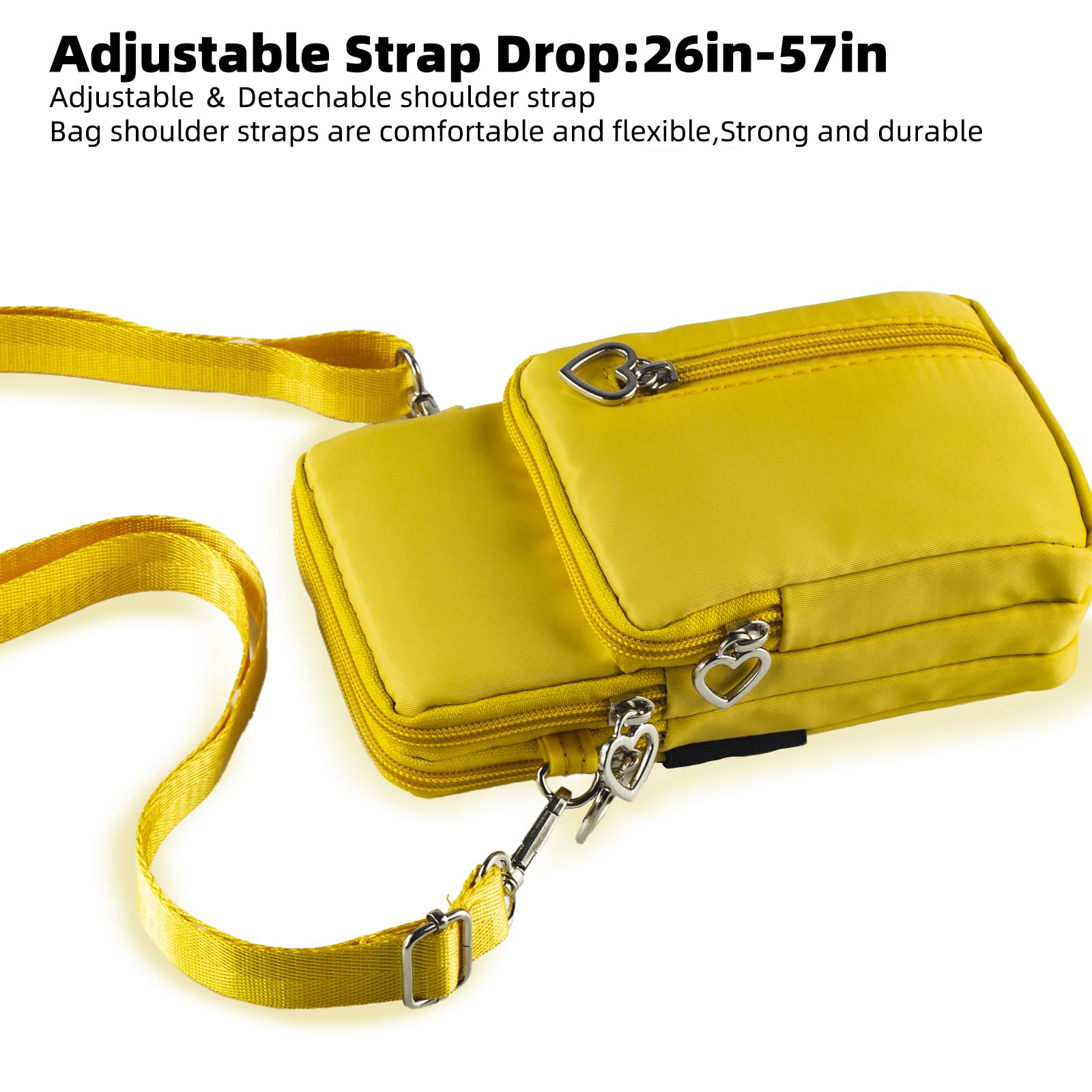 Borsa a tracolla da donna, impermeabile, borsa da polso con cerniera, piccola borsa a tracolla per iPhone 15 Pro Max/15/14/13/12/11, Samsung Galaxy S23 S22 o telefono meno da 6,8 pollici