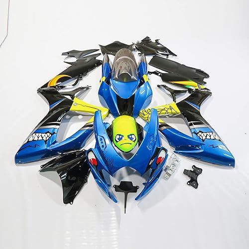 ZXMOTO Kit de carenado de motocicleta azul pintado ABS Carrocería de plástico para Suzuki GSXR 600 GSXR 750 2006 2007 Carenados Set