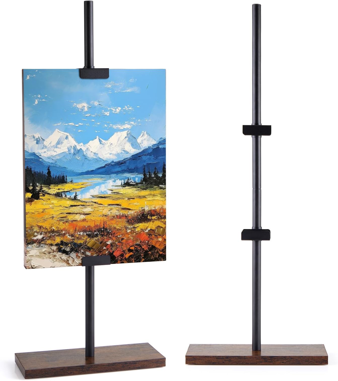 Adjustable Tabletop Picture Frame Stand Up to 29" H, Tabletop Picture Easel Stands, Standing Easel Display for Galleries, Art Paintings Photos, Canvas , Signs, Home Exhibition Restaurant(Black)