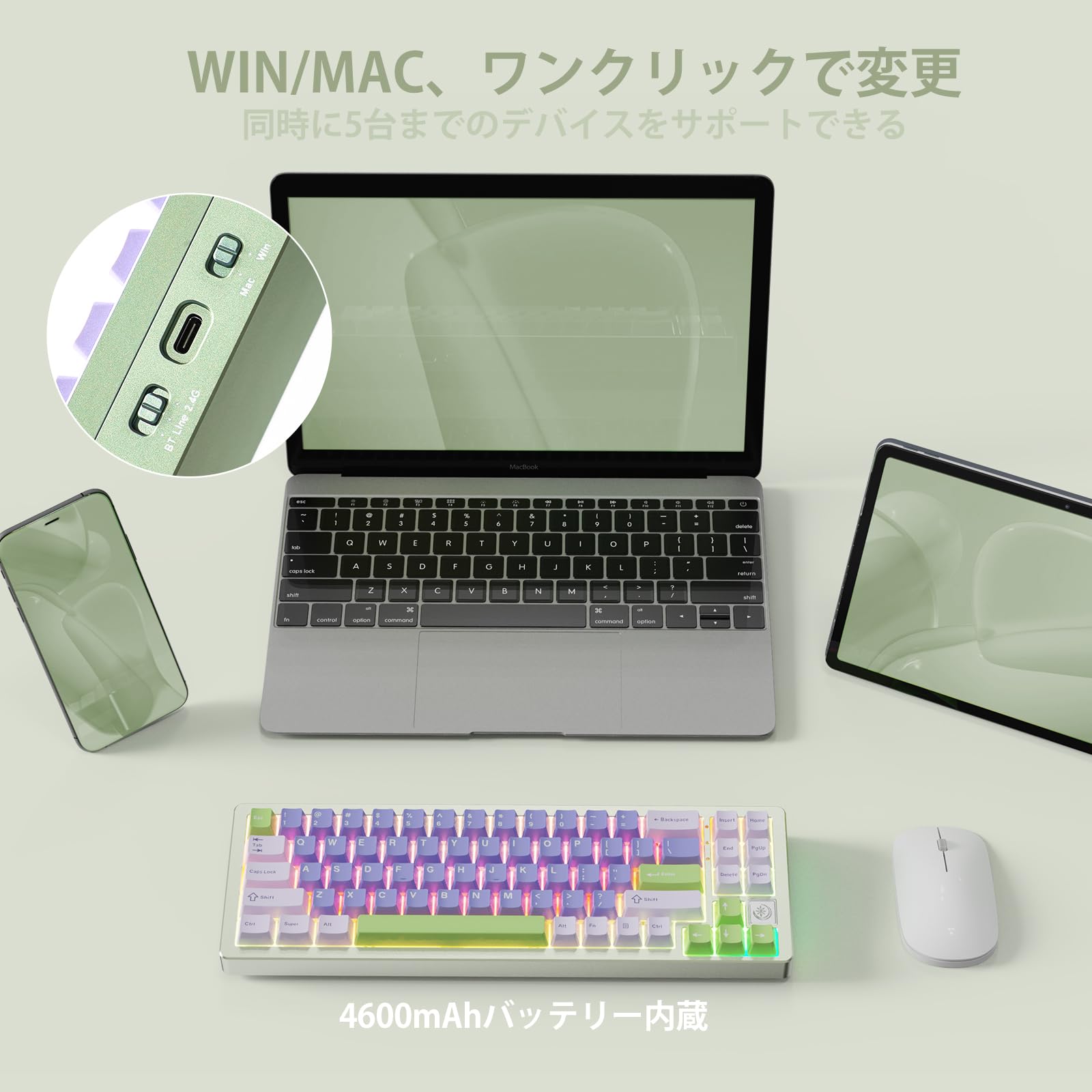 Amazon | YUNZII AL71 68% ゲーミングキーボード フルアルミCNC ホット