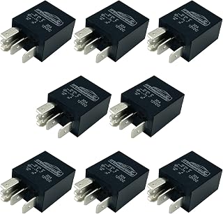 irhapsody 12V 30A 5-Pin SPDT Multi-Purpose Starter Relay - Plug & Play Pack of 8 for Cars, Harleys, Lawn Mowers