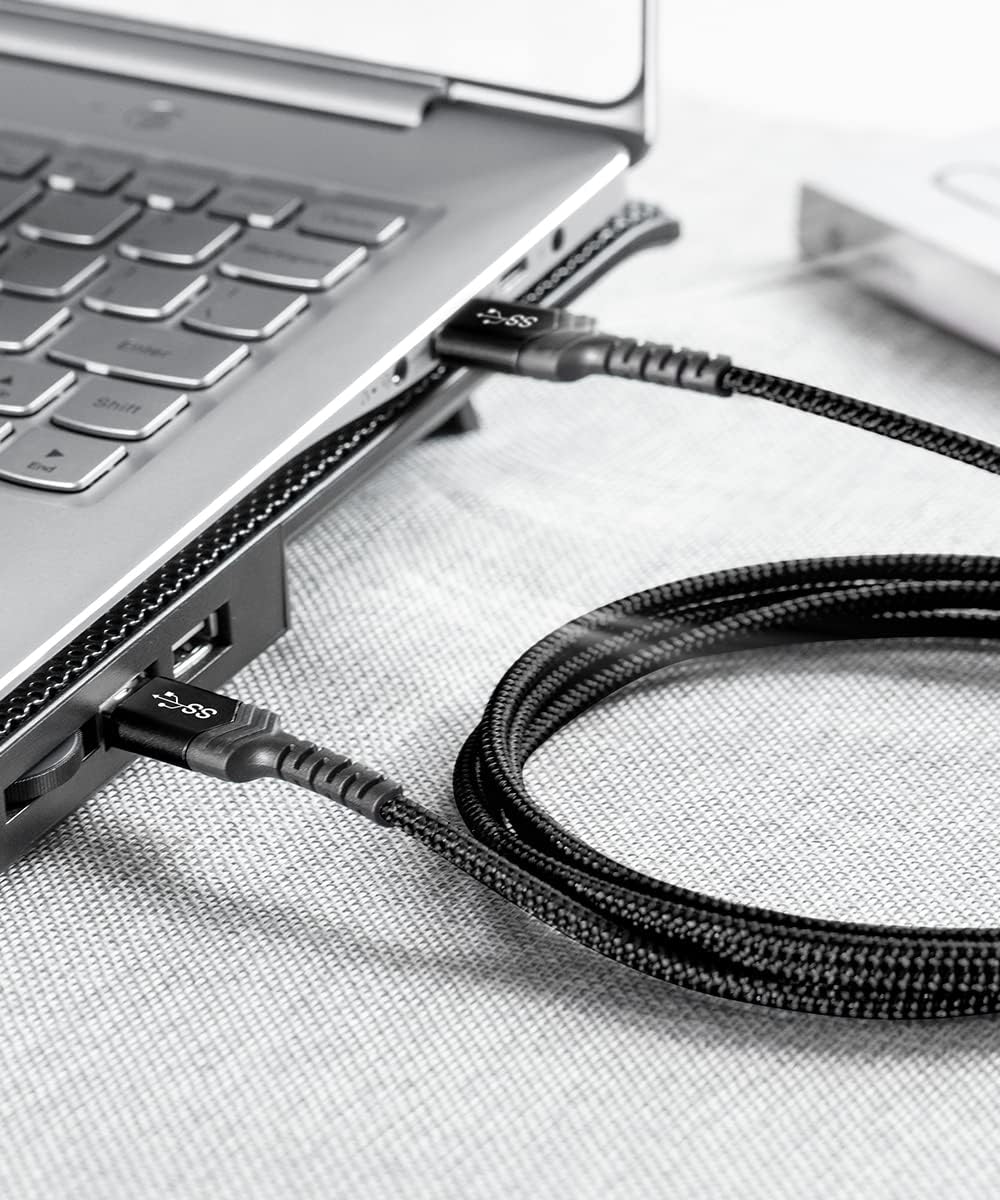 USB 3.0 A to A Male Cable, JSAUX USB 3.0 to USB 3.0 Cable 2 Pack(3.3ft+6.6ft) USB Male to Male Cable Double End USB Cord Compatible for Hard Drive Enclosures, DVD Player, Laptop Cooler and More(Black)