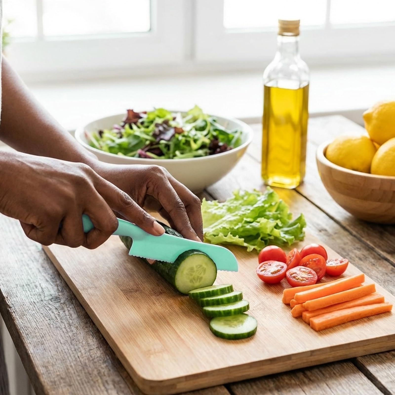 Lettuce Knives Set - 4 Pack Kids Cake Cutters -6