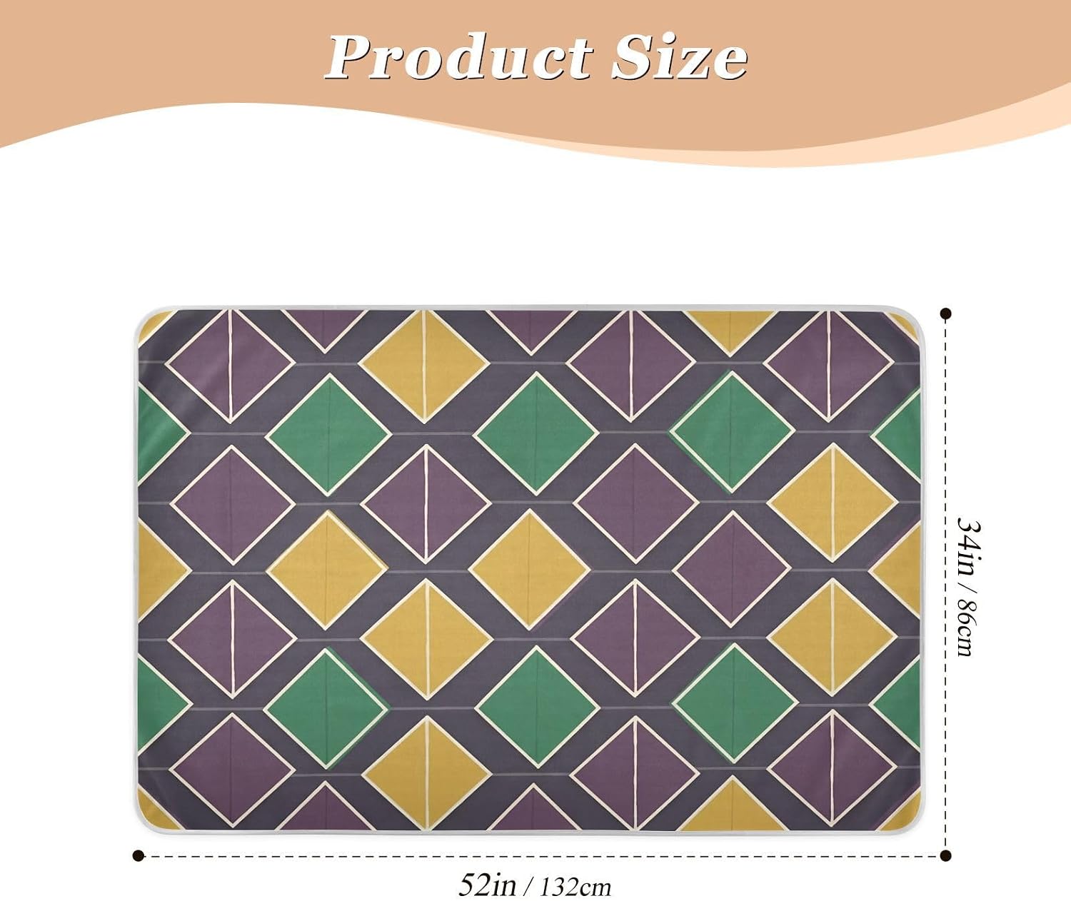 CEBUGI 34” x 52”Washable Underpads Heavy Absorbency Waterproof Incontinence Bed Pads Mardi Gras Plaid Pee Pads for Adults Kids and Baby