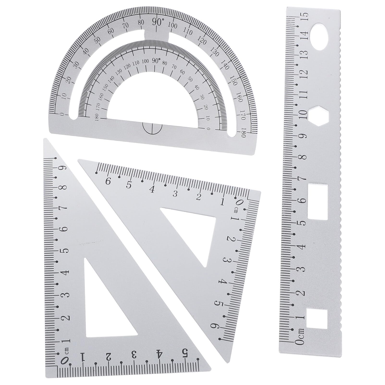 LALAFINA 1ensemble Set De Outils De Mesure Géométriques Métal Pour École Ensemble De Règles Rapporteur Équerre Pour Élèves Accessoires De Bureau