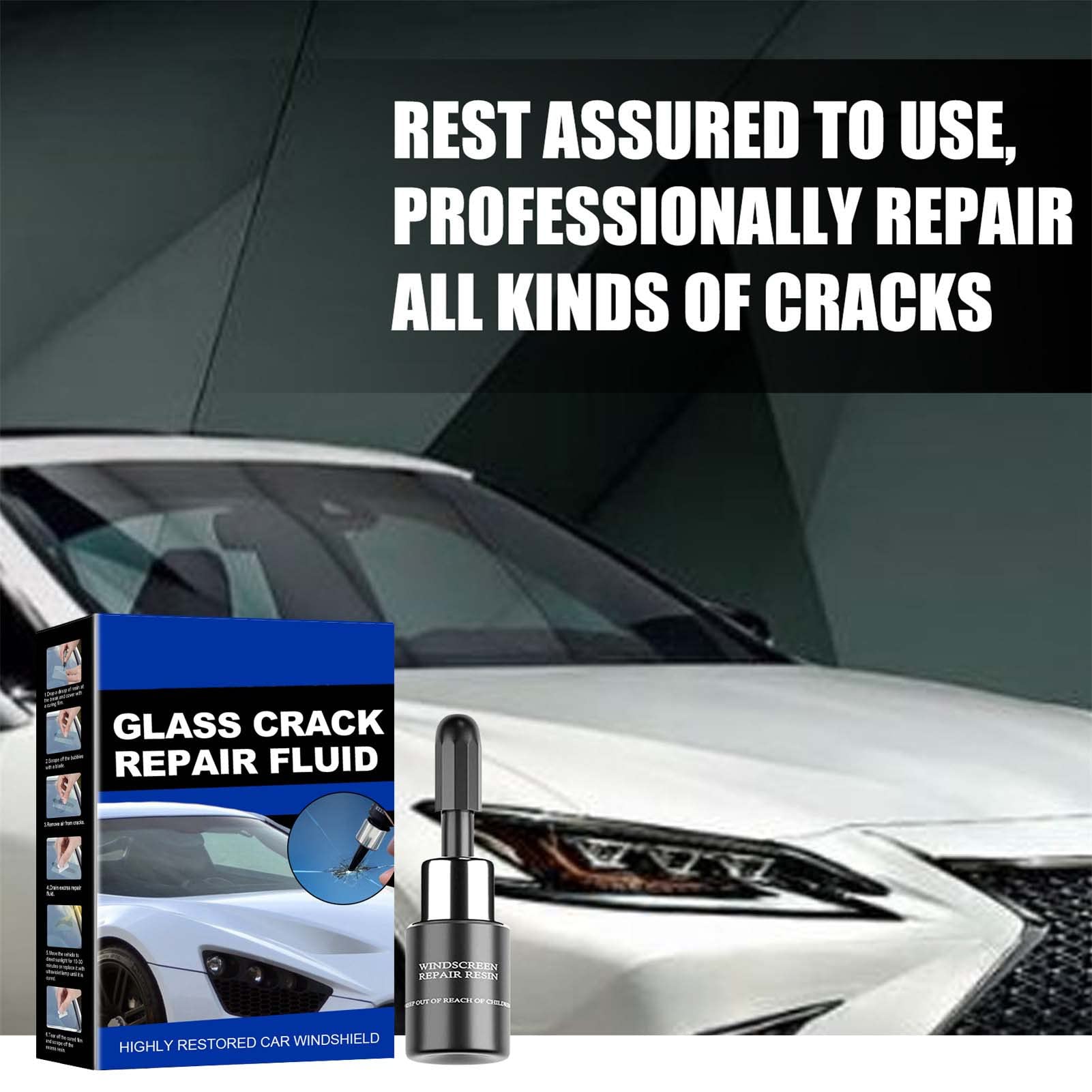 Kit Riparazione Parabrezza Auto Con Resina - Per Chips, Crepe E Danni Da Impatto - Foto 4