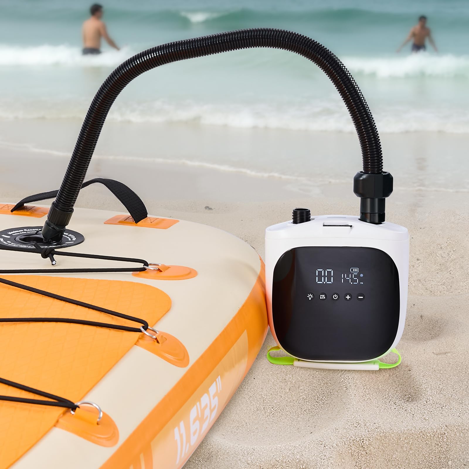 VEVOR Pompe à Air Électrique pour Paddle Haute Pression 20 psi, Gonfleur pour Sup Rechargeable à Deux Étages, avec Arrêt Automatique et Fonction de Dégonflage, pour Bateaux Gonflables Matelas