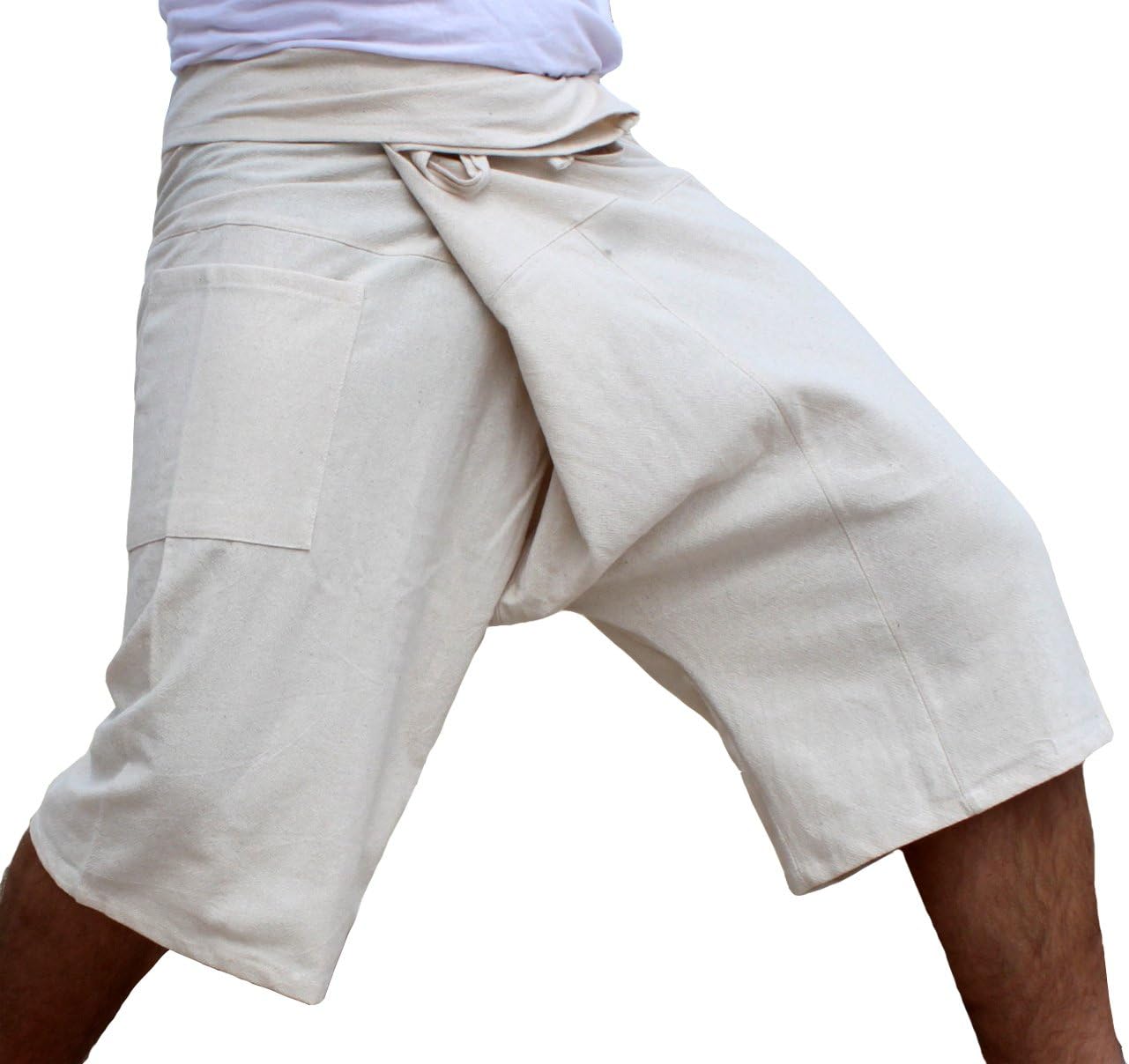 Thai Fisherman Shorts Men/Women, Loose Yoga, Pirate, Harem Pants, 100% Cotton, Unisex Kimono Pants